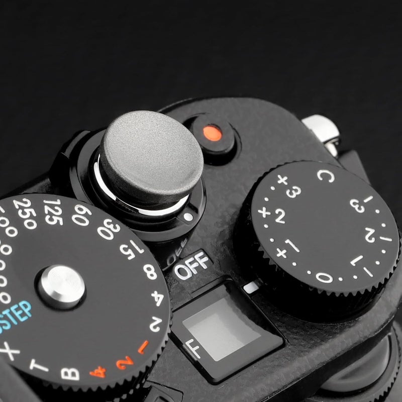 Haoge Metal Shutter Release Button for Canon F-1 Nikon ZF DF M2 F3 Olympus Pen-F PENF Fujifilm X-Pro2 XPro2 X-Pro3 XPro3 X-T30 XT30 X100F X100V XE5 XM5 Concave Surface Gray - Image 3