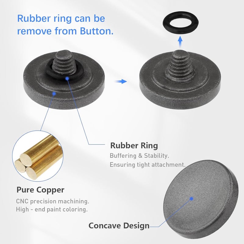 Haoge Metal Shutter Release Button for Canon F-1 Nikon ZF DF M2 F3 Olympus Pen-F PENF Fujifilm X-Pro2 XPro2 X-Pro3 XPro3 X-T30 XT30 X100F X100V XE5 XM5 Concave Surface Gray - Image 5