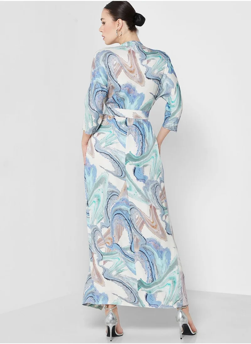 BERTY Floral Belted Wrap Dress