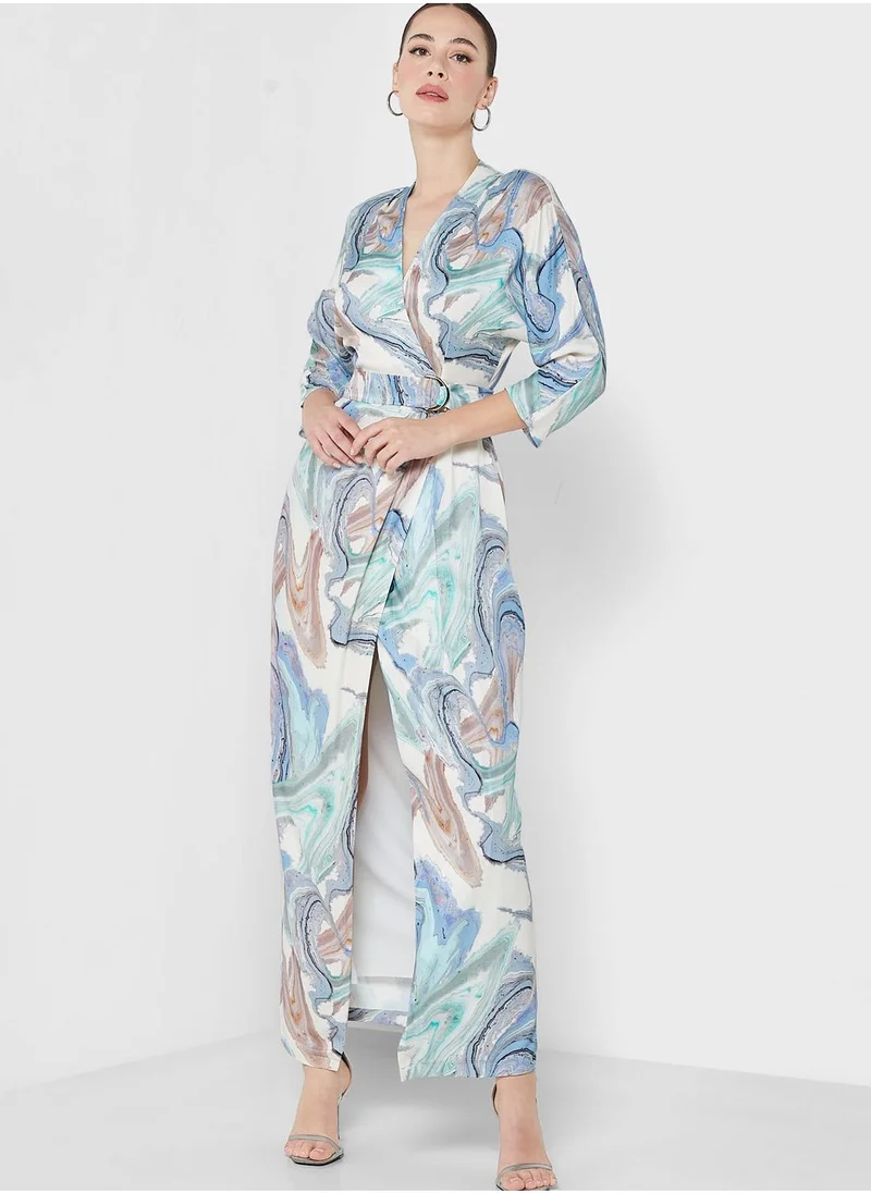 BERTY Floral Belted Wrap Dress