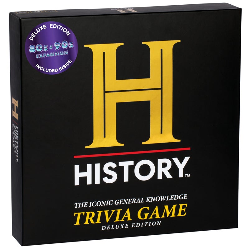 Dyce History Channel Trivia Board Game Deluxe Edition with 80s & 90s Expansion Pack - 2400+ General Knowledge Questions. Fun Party Card Game for Adults, Family & Teens in The Pursuit of Trivial Knowledge - Image 1