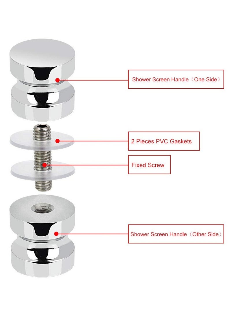 Zikra 2-Pack Solid Stainless Steel Shower Screen Door Handles for Groove Glass Doors - Replacement Knob with 7.5mm x 30mm Installation Screws Included. - Image 4