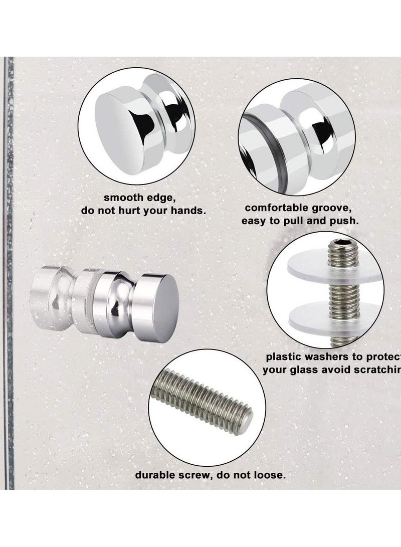 Zikra 2-Pack Solid Stainless Steel Shower Screen Door Handles for Groove Glass Doors - Replacement Knob with 7.5mm x 30mm Installation Screws Included. - Image 3