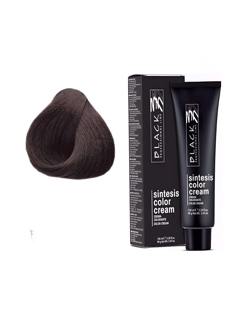 Black Professional Line Permanent Hair Color 3.05 Dark Brown with Ash Tone – 100ml - Image 1