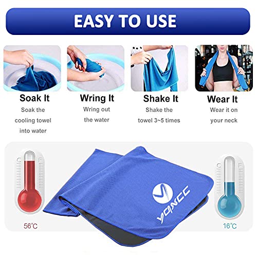 YQXCC Cooling Towels | 4 Pack 40"x12" | Cool Cold for Neck | Microfiber Soft Breathable Chilly | for Yoga, Golf, Gym, Camping, Running, Workout & More Activities - Image 4