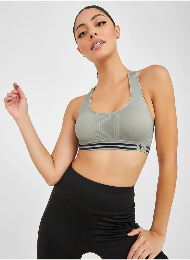 Styli Pack of 2 - Double Stripe Underband Sports Bra