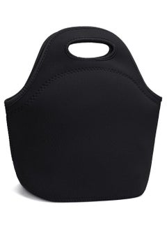 Y&D Carry Lunch Bag, ELECDON Neoprene Bags Thermal Insulated Tote Bag Lightweight, Reusable Washable Picnic for Women, Men, Student Box (Black)  - Image 1