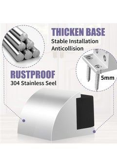 Y&D SYOSI Door Stop Floor Stopper for Skirtings Stainless Steel Modern Chrome Rubber Wall Protector Mounted Doorstop with Screws Protect Walls and Doors 2 Pack  - Image 3
