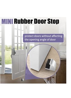 Y&D SYOSI Door Stop Floor Stopper for Skirtings Stainless Steel Modern Chrome Rubber Wall Protector Mounted Doorstop with Screws Protect Walls and Doors 2 Pack  - Image 2