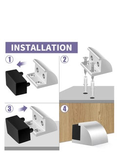 Y&D SYOSI Door Stop Floor Stopper for Skirtings Stainless Steel Modern Chrome Rubber Wall Protector Mounted Doorstop with Screws Protect Walls and Doors 2 Pack  - Image 5
