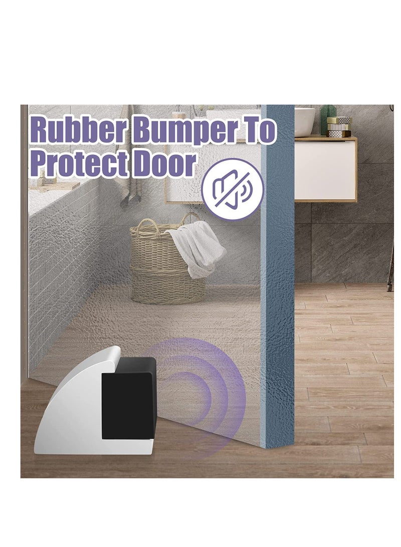 Y&D SYOSI Door Stop Floor Stopper for Skirtings Stainless Steel Modern Chrome Rubber Wall Protector Mounted Doorstop with Screws Protect Walls and Doors 2 Pack  - Image 4