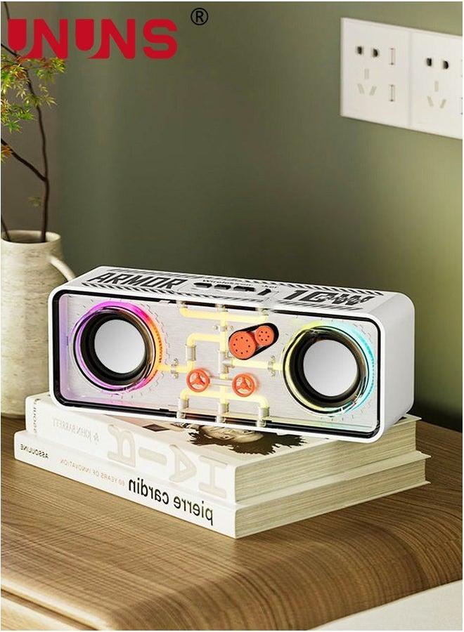 UNUNS Bluetooth Wireless Speaker,Dual Speaker Speaker,Portable Handheld Outdoor Can Be Used For Beach Party,Camping party,Friends Gathering,White  - Image 1