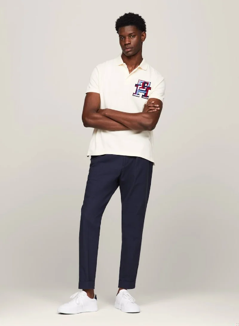 TOMMY HILFIGER Th Monogram Appliqué Regular Fit Polo pique