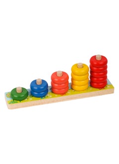 Educational Wooden 5 In 1 Stacking Mountain Toy For Learning Counting Sorting Math For Kids Fine Motor Skill Development