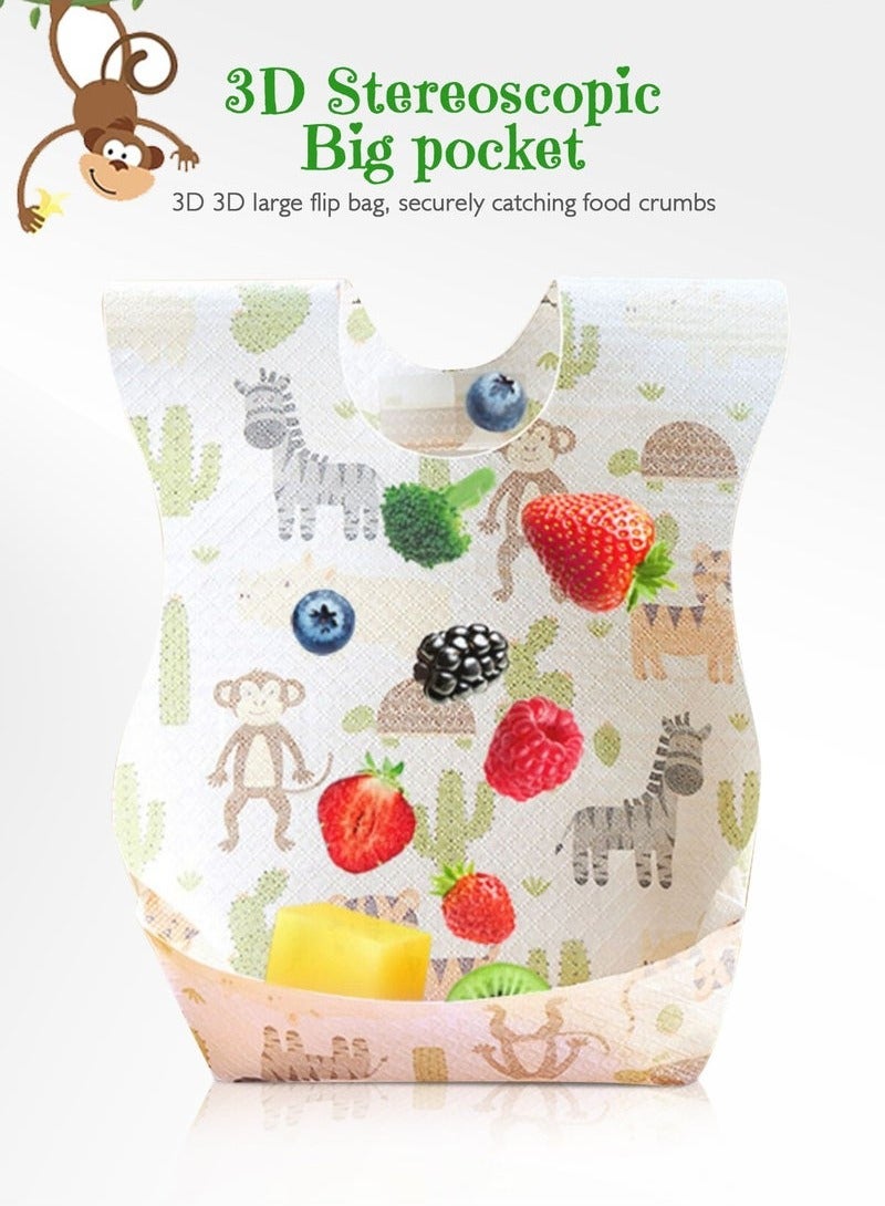 spa luxetique 50-Pcs Disposable Baby Bibs for Feeding, Drooling, Travel, Absorbent, Leakproof, Disposable Baby Bibs, Convenient and Hygienic  - Image 3