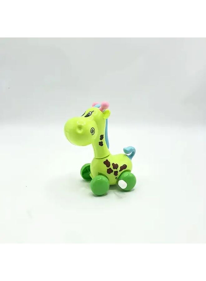 زرافة ملونة لعبة متحركة بدون بطاريات تعليمية هدية للأطفال أخضر - Image 1