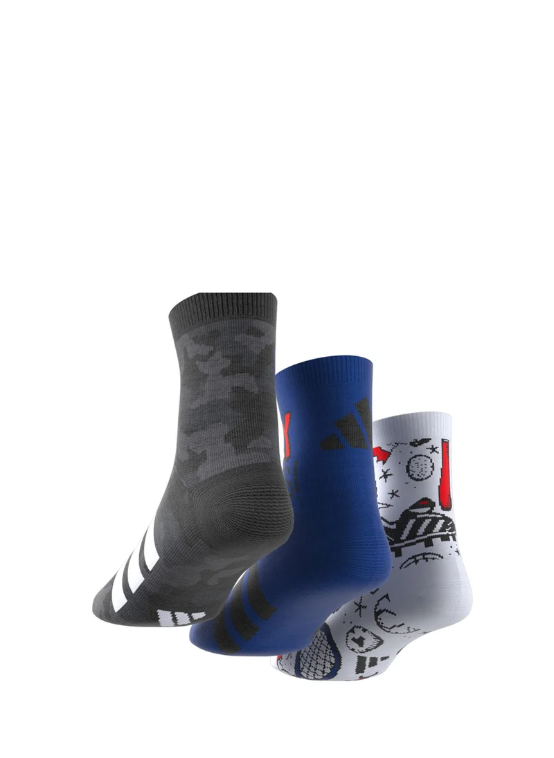 Adidas Kids 3 Pack Logo Socks