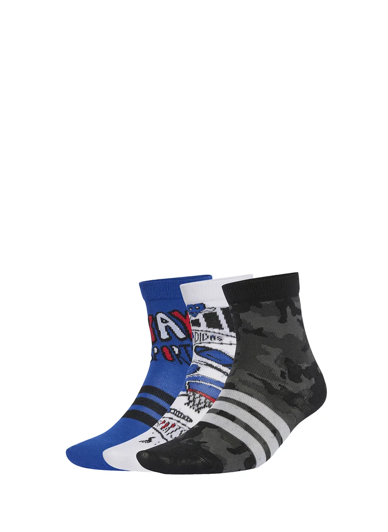 Adidas Kids 3 Pack Logo Socks