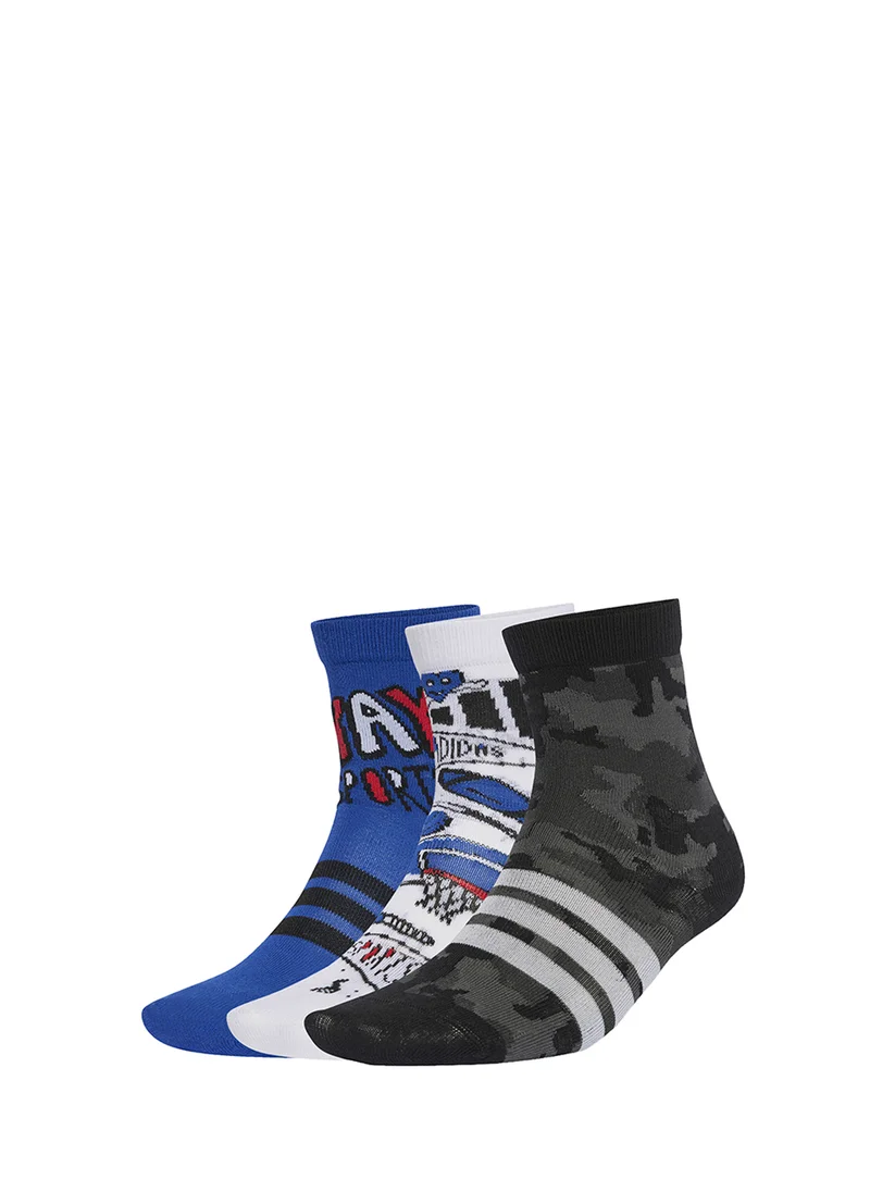 Adidas Kids 3 Pack Logo Socks