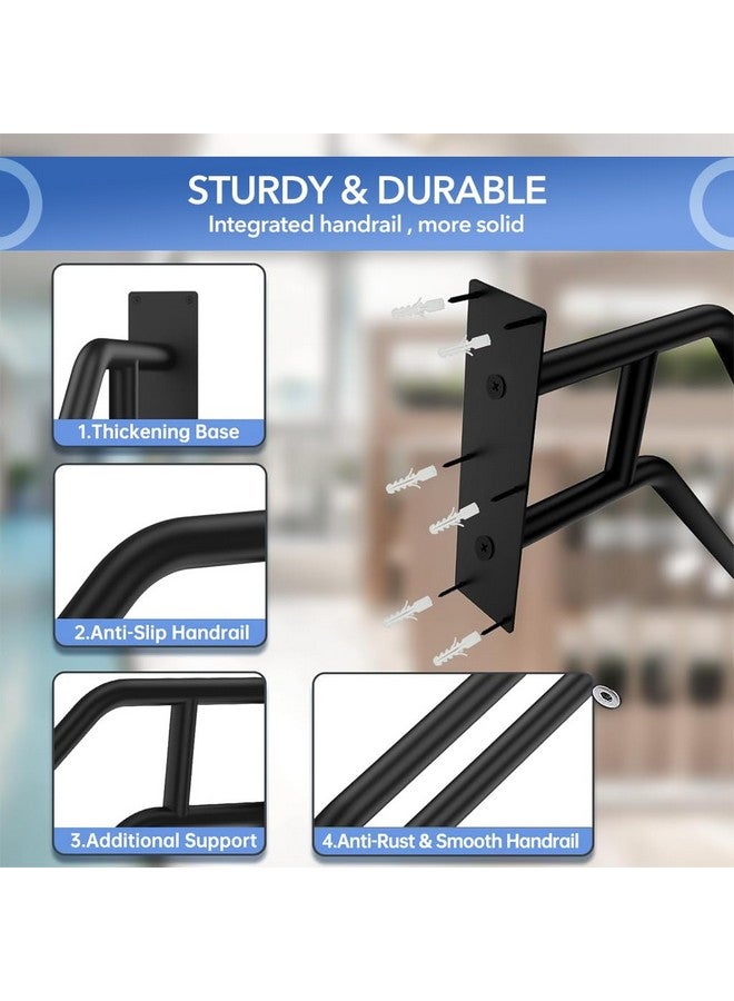 هانيا قضيب إمساك HANNEA® للسلالم والشرفات، قضيب أمان خارجي للحمام، درابزين حائطي لكبار السن، درابزين سلم معدني مقاس 22.8 بوصة، درابزين للسلالم والشرفات والحمامات - Image 3