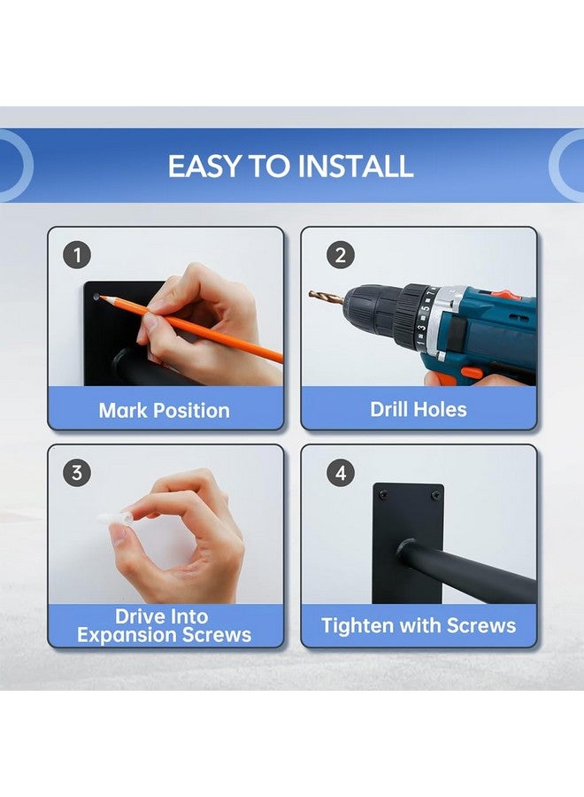 هانيا قضيب إمساك HANNEA® للسلالم والشرفات، قضيب أمان خارجي للحمام، درابزين حائطي لكبار السن، درابزين سلم معدني مقاس 22.8 بوصة، درابزين للسلالم والشرفات والحمامات - Image 4