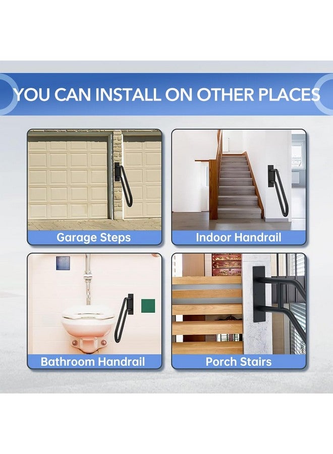 هانيا قضيب إمساك HANNEA® للسلالم والشرفات، قضيب أمان خارجي للحمام، درابزين حائطي لكبار السن، درابزين سلم معدني مقاس 22.8 بوصة، درابزين للسلالم والشرفات والحمامات - Image 5