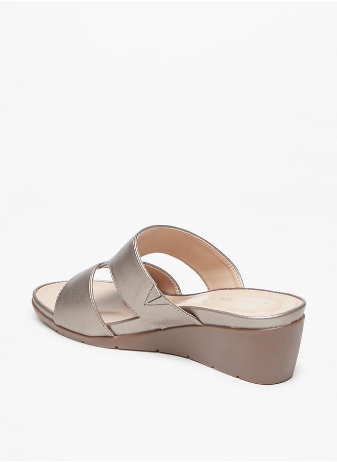 Le Confort - Women's Solid Slip-On Sandals with Wedge Heels - Image 1