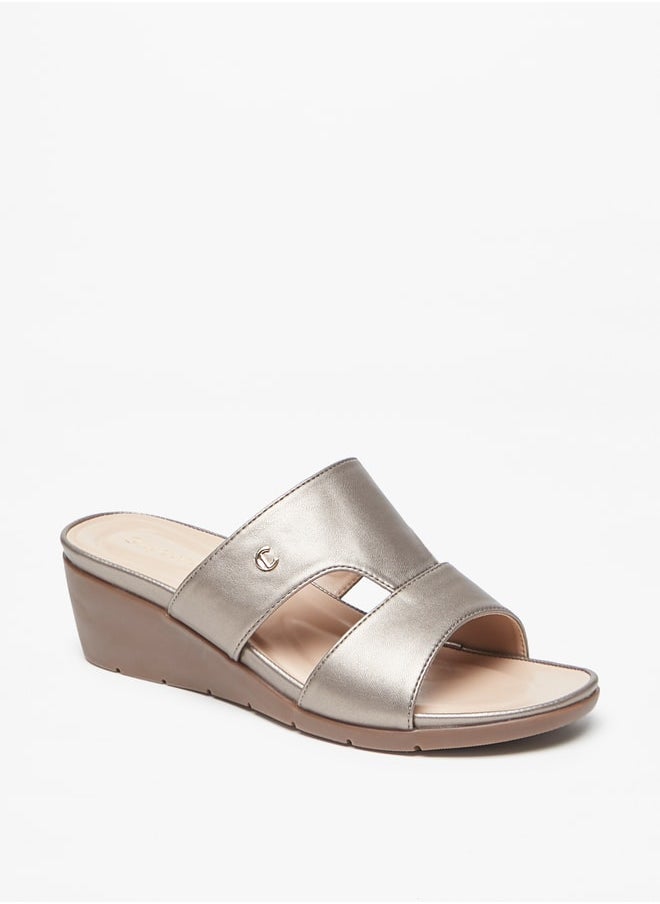 Le Confort - Women's Solid Slip-On Sandals with Wedge Heels - Image 1