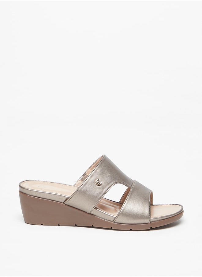 Le Confort - Women's Solid Slip-On Sandals with Wedge Heels - Image 1