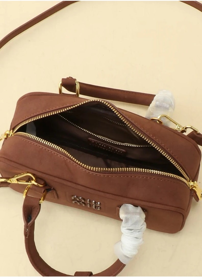 Miu Miu Arcadie padded suede top-handle bag  - Image 3