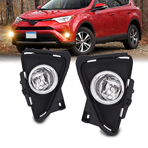 WEZEMLIGHT Fog Light Assembly For Toyota Rav4 2016-2018 With H16-3 12V 19W Halogen Bulbs(Clear Lens) - Image 1