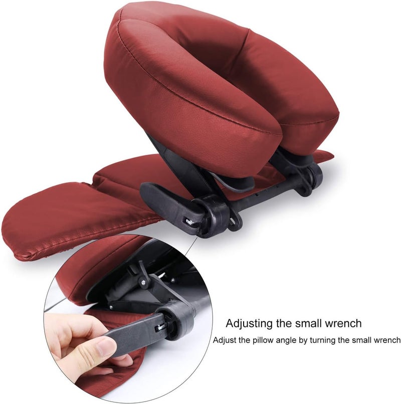 TRENDBOX Face Down Tabletop Massage Kit Adjustable Headrest Pillow - Red - Image 4