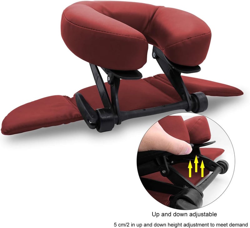 TRENDBOX Face Down Tabletop Massage Kit Adjustable Headrest Pillow - Red - Image 5