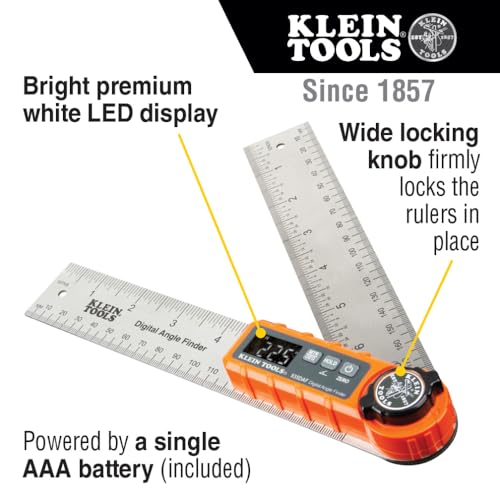Klein Tools 935DAF Digital Angle Finder, Precision Measurements, Miter Saw Protractor Angle Calculation and Portable Design - Image 2