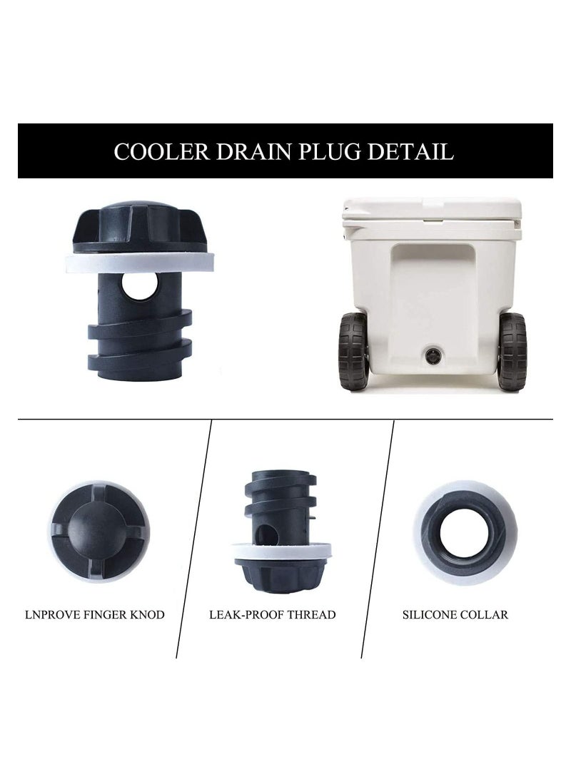 SYOSI - 2 Pack Cooler Drain Plug for Yeti Cooler Plug Replacement Accessories for Yeti Cooler Wheels Compatible with Most Rotomolded Coolers Including Most Major Brands Drain Plugs with Leak-Proof Design - Image 1
