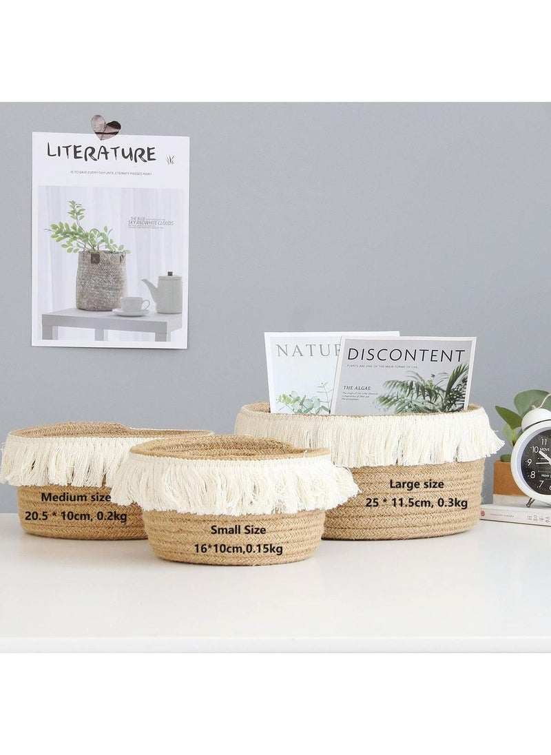 Generic 4 Specifications To Choose From Woven Storage Rack Storage Basket Tassel Storage Frame  - Image 2