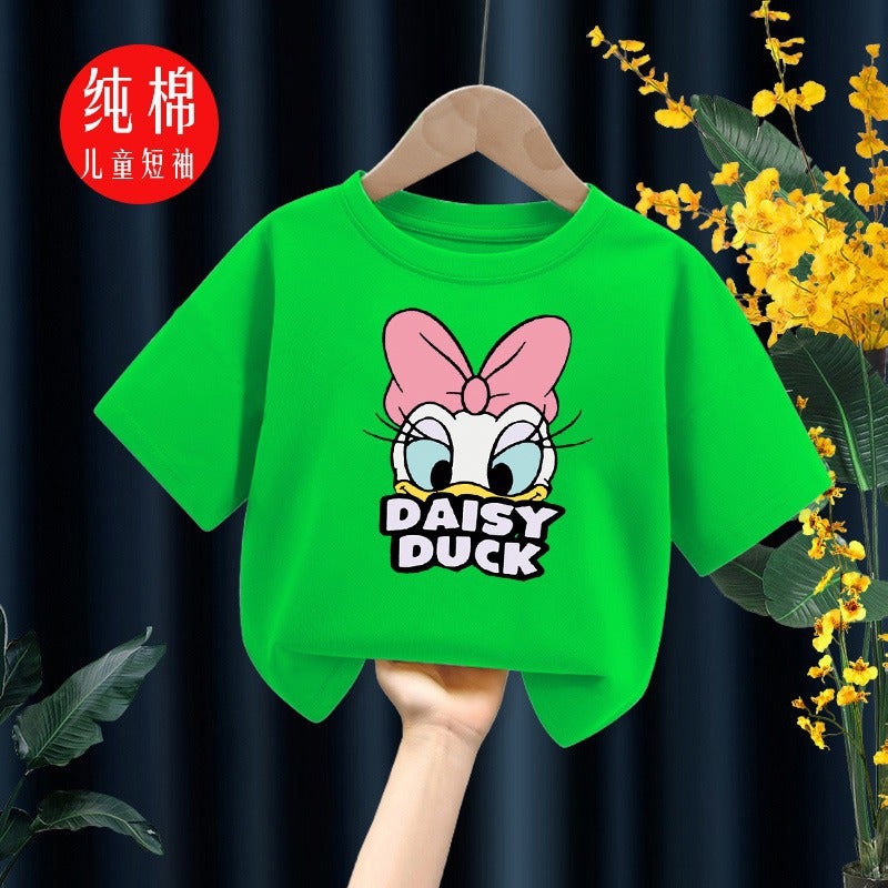 E-Commerce Children'S Wear Maggie Duck Cotton Short-Sleeved Cartoon Pattern Printed T-Shirt Casual Crewneck Top For Boys And Girls - Image 1