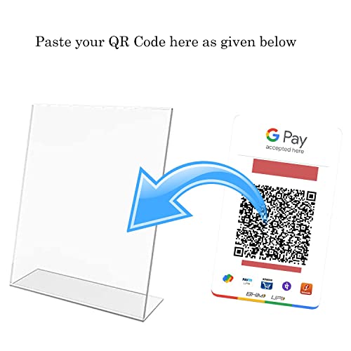 CPI 6 pcs Acrylic QR Code Scanner Stand Phone Pay GPay Bhim UPI Bharatpe Paper Holder Stand for Table Shop A6 Size 6x4 Inches (Pack of 6) - Image 3