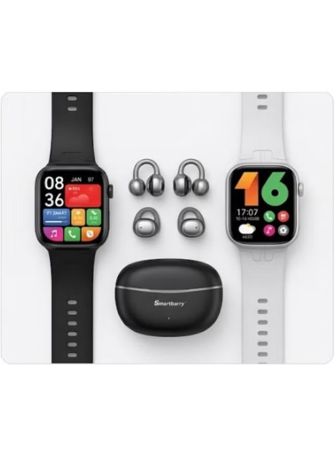 Smartbarry HU22 Smartwatch & TWS Earbuds Combo Set, Smart Watch with Wireless Bluetooth Earphones, Touchscreen Wearable & Portable Audio Set for Daily Use, Calls, Music, Fitness & Lifestyle - Image 2