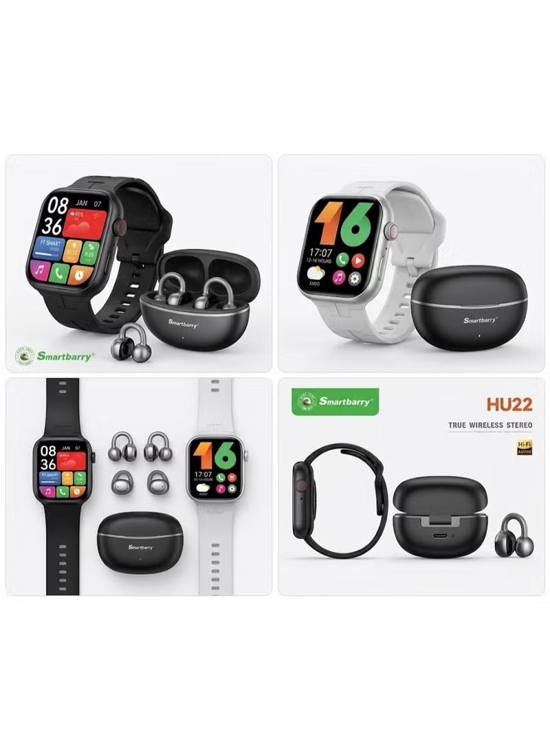 Smartbarry HU22 Smartwatch & TWS Earbuds Combo Set, Smart Watch with Wireless Bluetooth Earphones, Touchscreen Wearable & Portable Audio Set for Daily Use, Calls, Music, Fitness & Lifestyle - Image 3