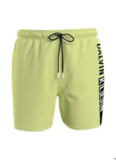 CALVIN KLEIN Men's Medium Drawstring Swim Shorts - Intense Power - Polyester, Green  - Image 1