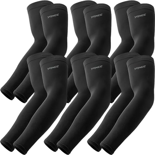 YQXCC 6 Pairs Arm Sleeves for Men Women | UPF 50 Cooling UV Sun Protection | Sports Compression Sleeves - Image 1