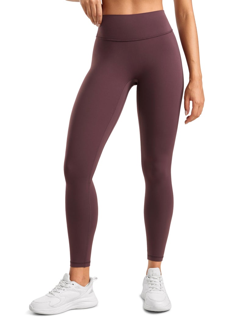 INGIA Womens High Waisted No Front Seam Lounge Yoga Legging 25" Workout Tummy Control Gym Yoga Pants Americano (Plumbrown) XX-Small - Image 1