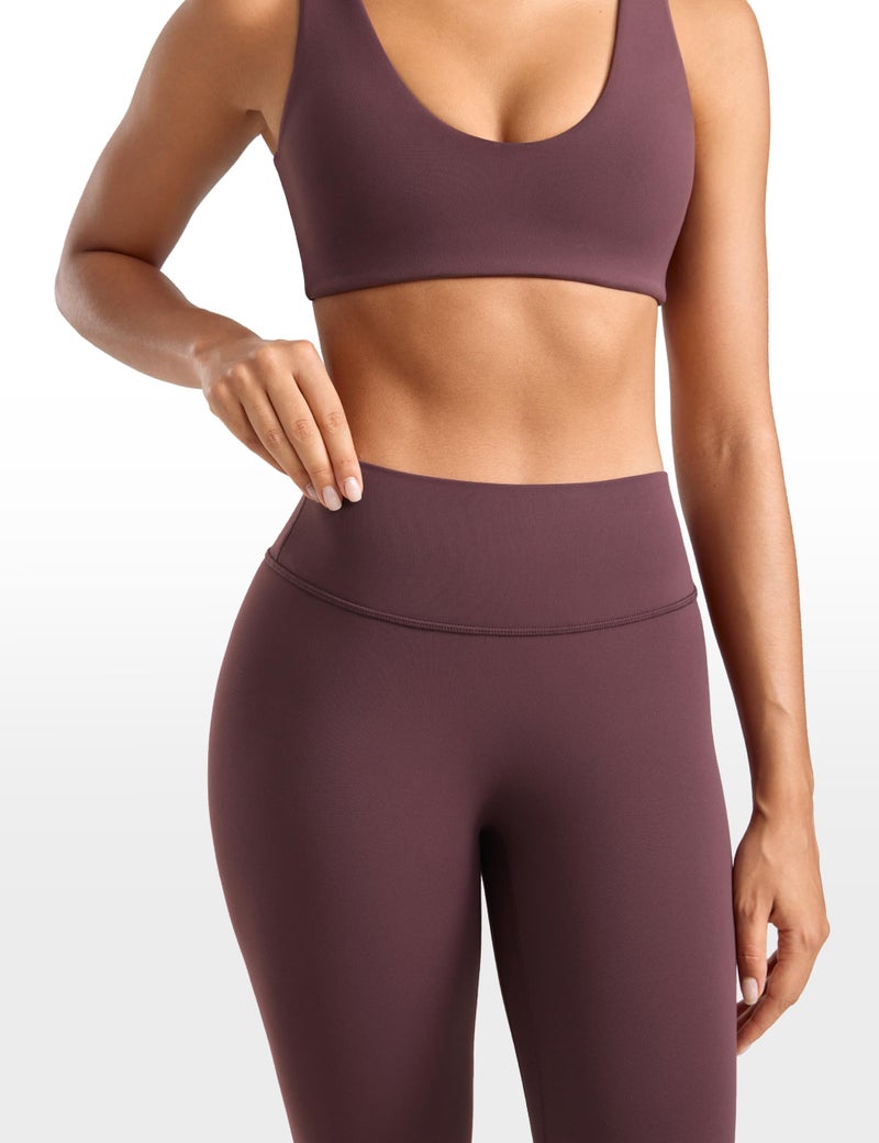 INGIA Womens High Waisted No Front Seam Lounge Yoga Legging 25" Workout Tummy Control Gym Yoga Pants Americano (Plumbrown) XX-Small - Image 3