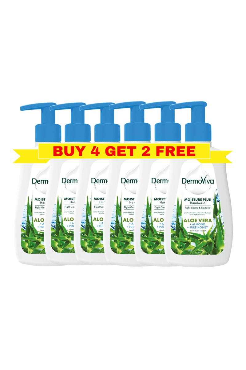 DermoViva Moisture Plus Handwash Pack of 6 1200ml - Image 1