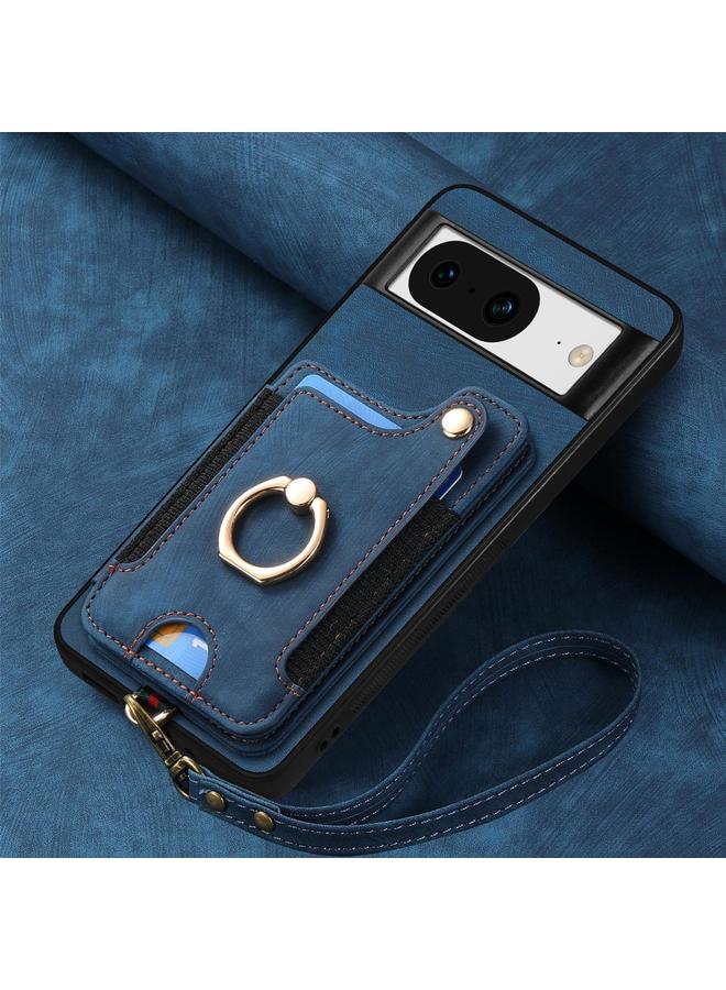 Zaboon Case For Google Pixel 8 Retro Skin-feel Ring Multi-card Wallet Phone Case - Image 5