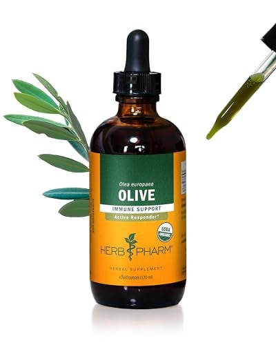 Herb Pharm Certified Organic Olive Leaf Liquid Extract for Immune System Support, 4 Fl Oz - Image 1