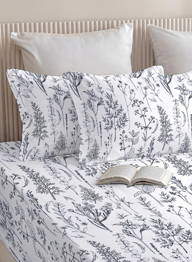 RD TREND® Premium Cloud Cotton Bedsheet for Super King Size Bed (100x108 Inch) with 2 Pillow Covers 18x28 Inch Floral Digital Printed Design | Off White - Image 2