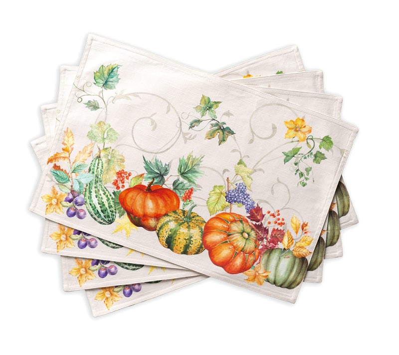 ميزون دي هيرمين Maison D 'Hermine Cloth Complates 100 ٪ مجموعة قطنية من 4 طاولة قابلة للغسل زخرفية قابلة للغسل. - Image 1