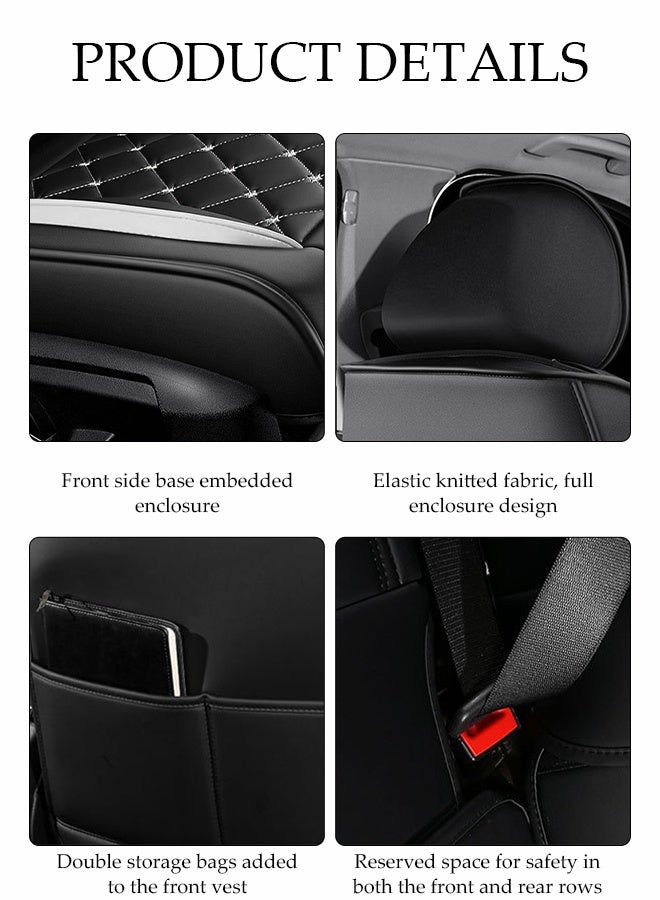DUNISO Car Seat Cover,Universal Fully Wrapped Seat Cushion, Artificial Leather Car Backrest Seat Cover, With Headrest and Lumbar Cushion，Wear Resistant And Anti Slip, Suitable For All Seasons, Suitable For Most Car Seats - Image 4